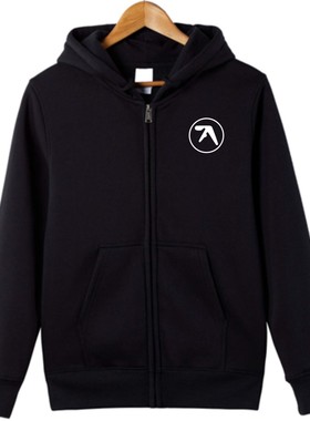 Aphex Twin电子大师 电子DJ夜店帽衫加绒加厚拉链保暖卫衣冬季棉