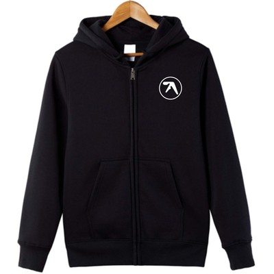 Aphex Twin电子大师 电子DJ夜店帽衫加绒加厚拉链保暖卫衣冬季棉