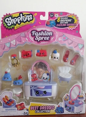 正版ShOPKins购物精灵S3女孩过家家时尚场景梳妆台芭蕾钢琴56091