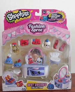 正版ShOPKins购物精灵S3女孩过家家时尚场景梳妆台芭蕾钢琴56091