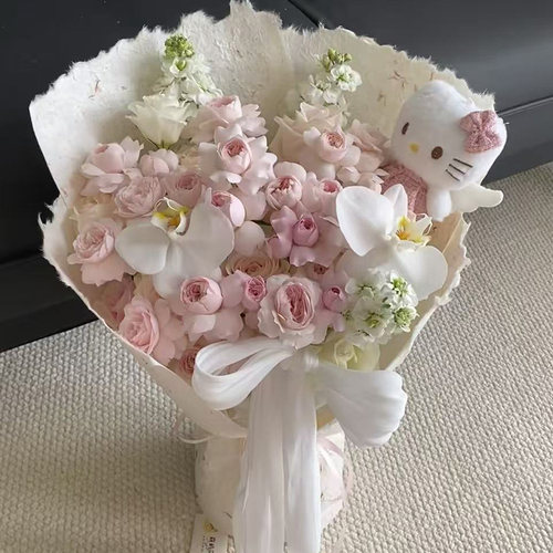 520送女友花束仙子之吻玫瑰花鲜花生日老婆花北京天津同城送花