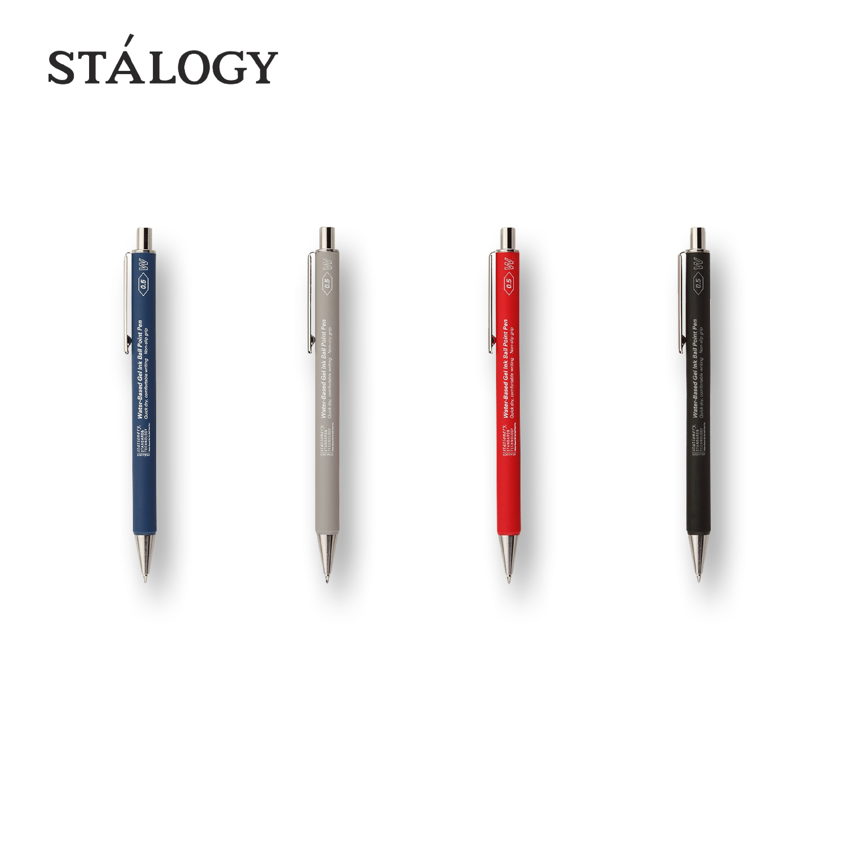 stalogy 0.5mm中性笔顺滑黑色芯 按动出芯考试签字医护用笔