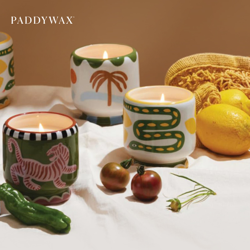美国PADDYWAX地中海夏日风情系列手工香薰蜡烛彩绘瓷罐创意家居