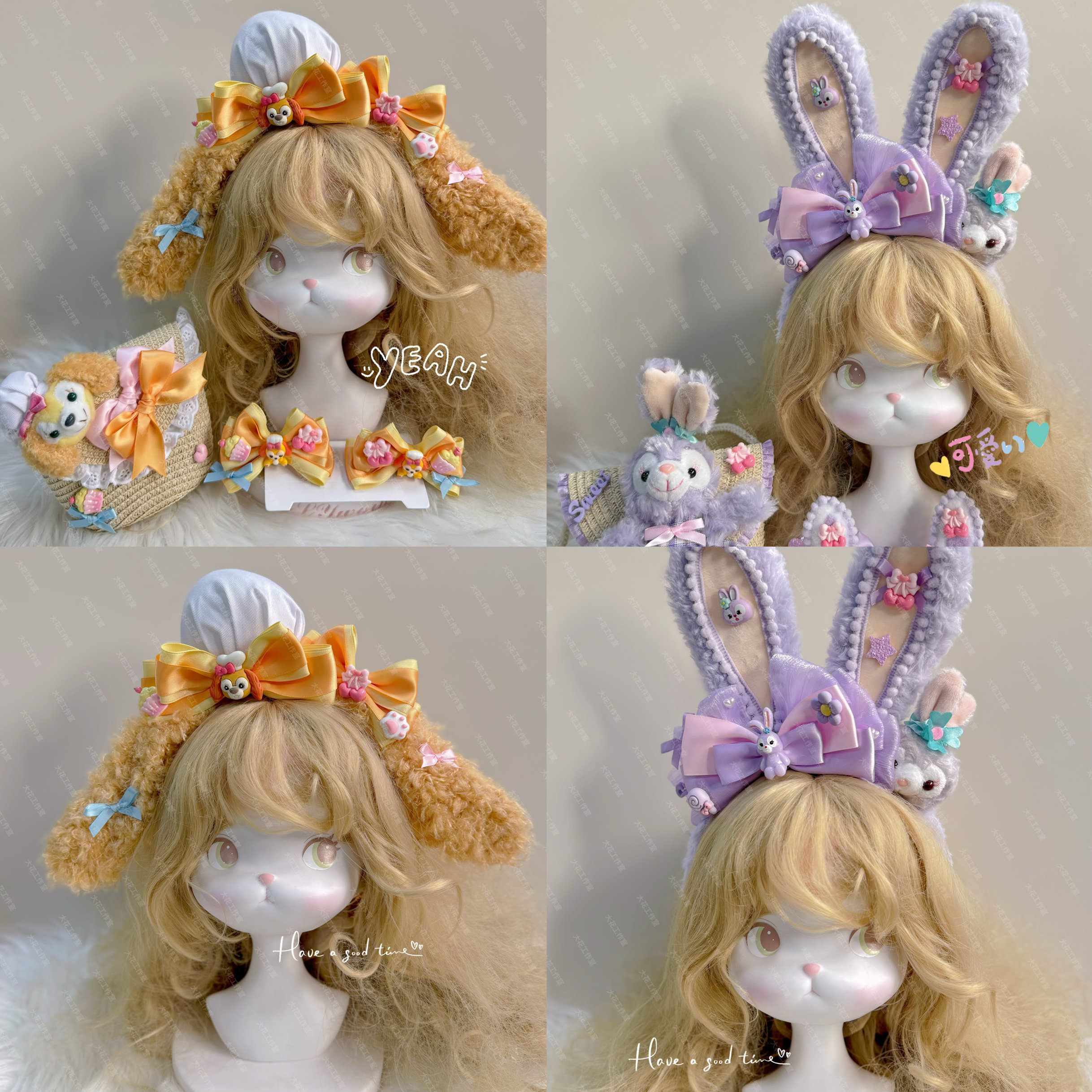 大花手作原创厨师狗饼饼星黛露发箍发夹包包儿童可爱配饰洛丽塔