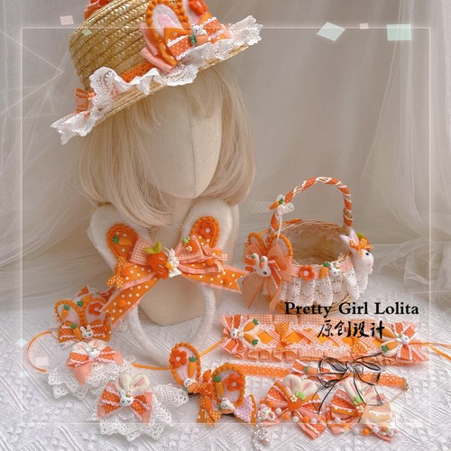 原创设计橙色橘色胡萝卜发饰头饰