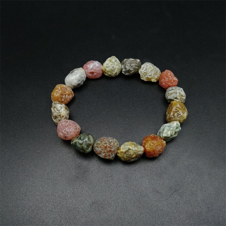 特色阿拉善漆皮筋脉手链 女款 戈壁滩天然戈壁玛瑙原石筋脉石手串
