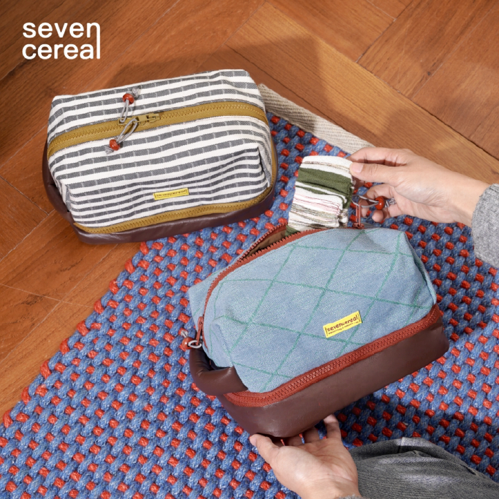 七谷｜糖果花园双层包大容量便携化妆包护肤收纳手提旅行包ins风