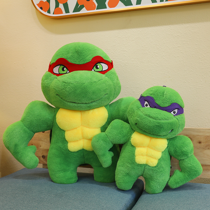 肌肉忍者神龟毛绒公仔大眼龟儿童陪睡玩偶抱枕毛绒玩具娃娃礼物男