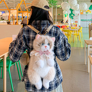 仿真布偶猫娃娃双肩背包玩偶小猫咪宠物毛绒公仔女生儿童生日礼物