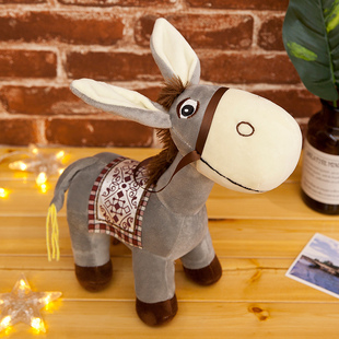 可爱小毛驴公仔毛绒玩具赶集小萌驴布娃娃毛驴儿童玩偶摆件礼物男