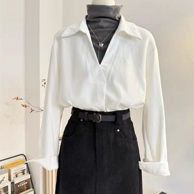 休闲内搭叠穿衬衣港风上衣