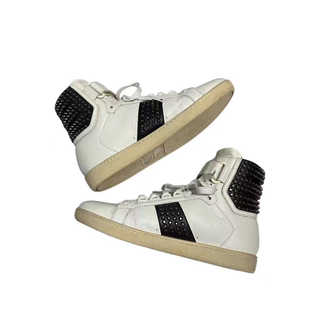 thumbnail for [TZNDXin] Haute Couture Inner Height-Increasing 6cm Velcro Bullet Willow Stud Casual Shoes Men's Lace-up Round Toe Women's Trendy Shoes