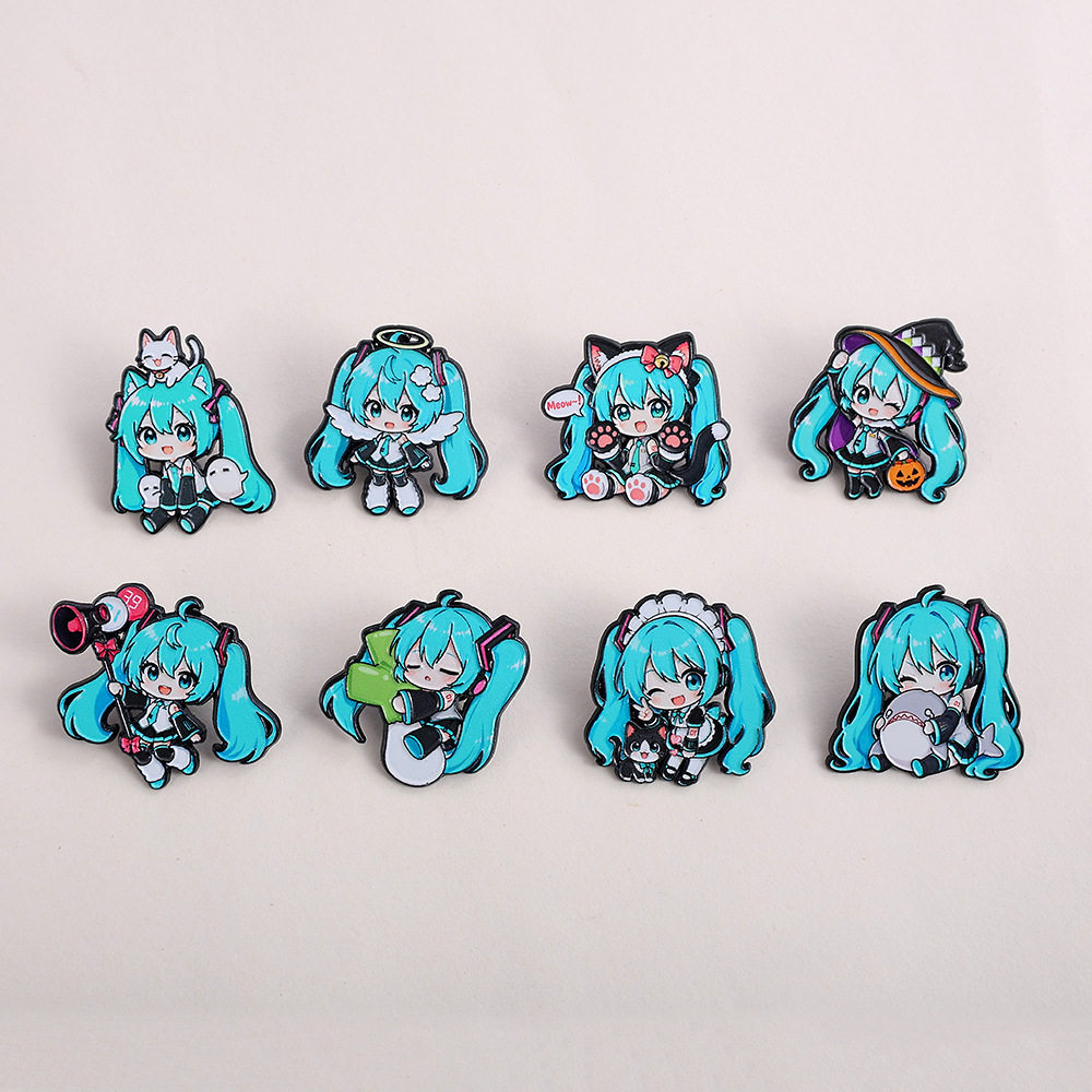 卡通创意美少女初音未来金属徽章虚拟歌姬合金胸针配饰胸章装饰