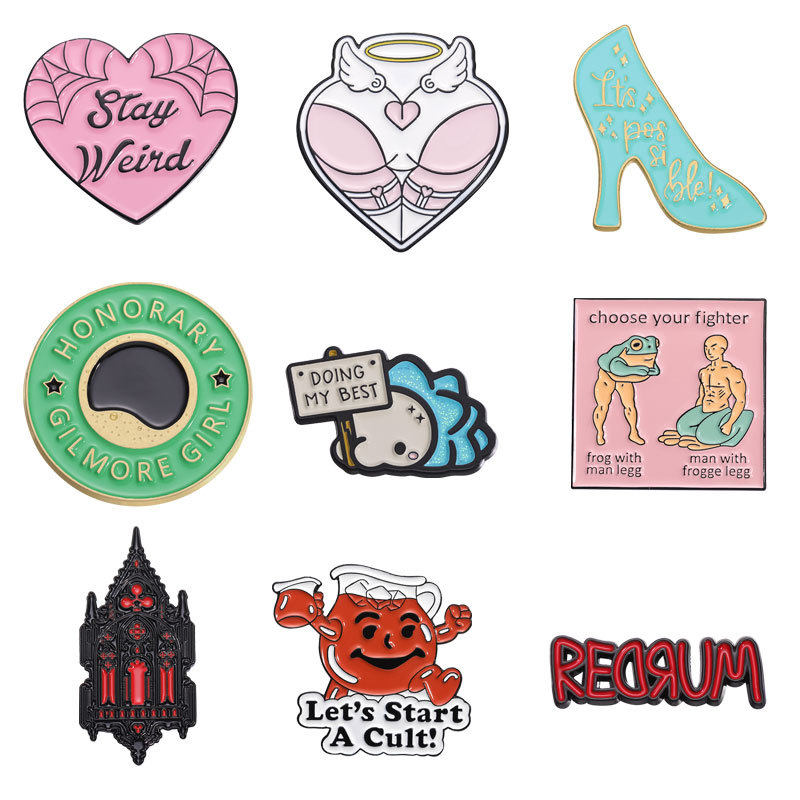 卡通高跟鞋子爱心脏英文金属动漫徽章胸针背包包衣服防走光配饰品,饰品/流行首饰/时尚饰品新,胸针,淘宝优惠券,粉丝福利购,淘宝优惠卷