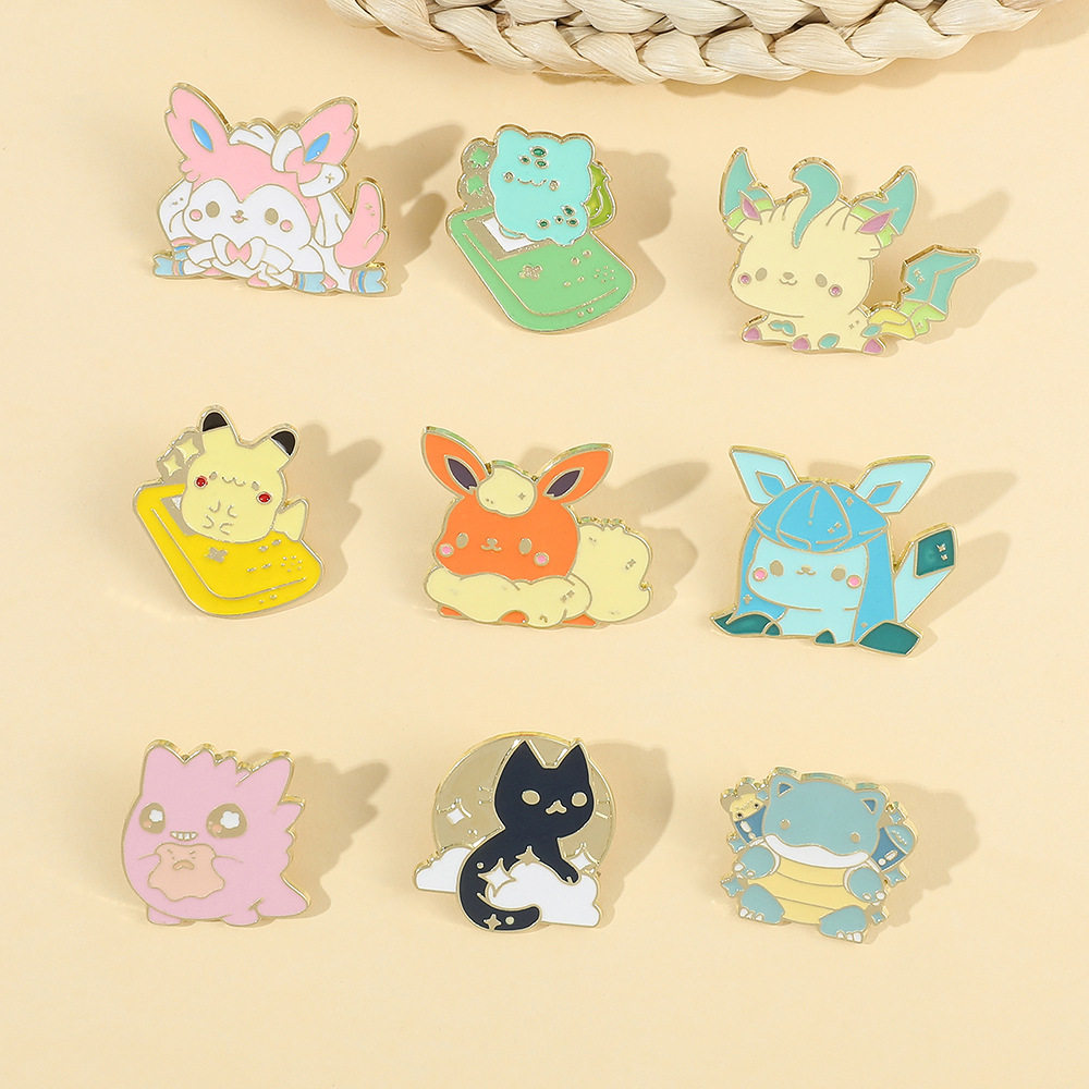 神奇宝贝胸针卡通动漫口袋妖怪游戏机杰尼龟皮卡丘创意宝可梦徽章