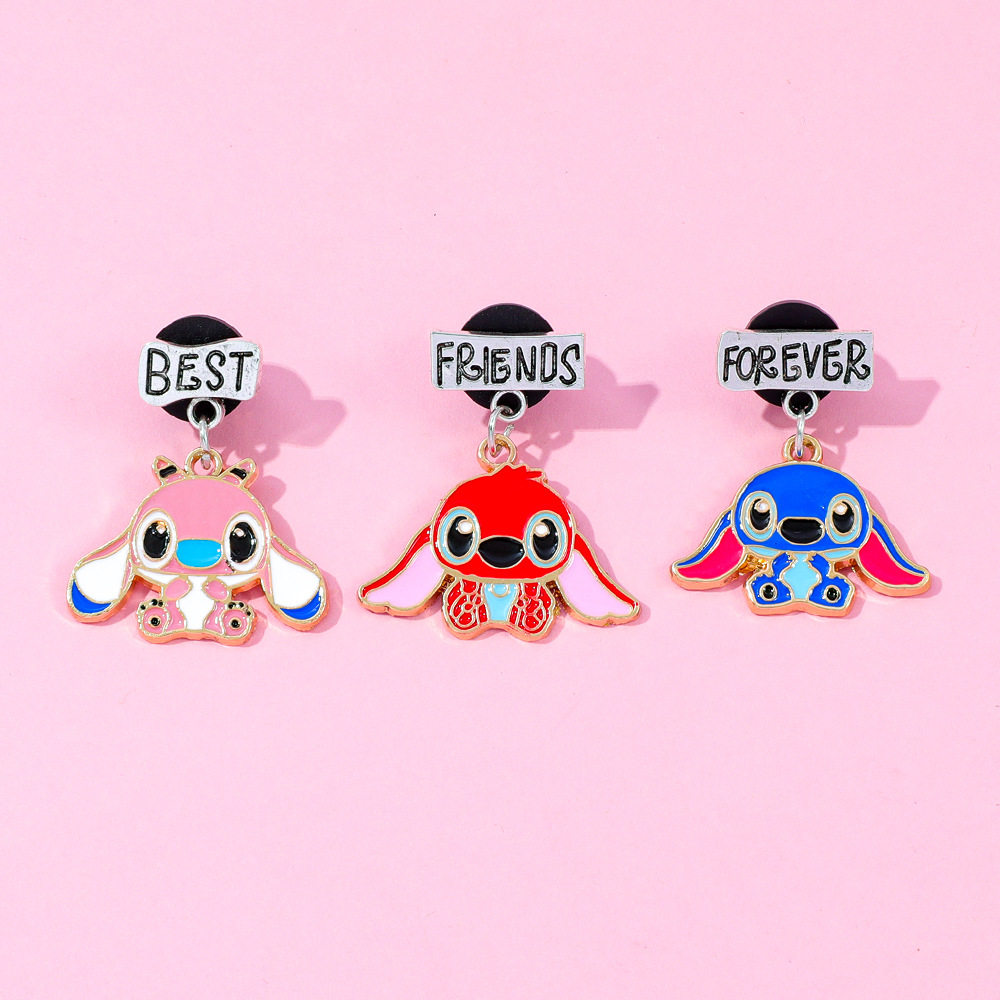 欧美卡通史迪仔金属胸针星际宝贝史迪奇吊坠合金胸章配饰包包别针