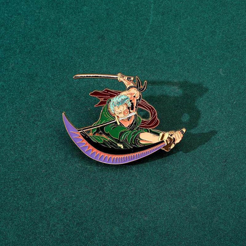 日漫海贼王金属徽章航海王三刀流索隆珐琅胸章高档纪念环保胸针