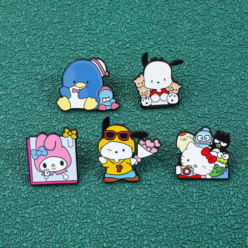 甜美卡通三丽鸥金属徽章美乐蒂帕恰狗KT猫合金胸针配饰品别针扣