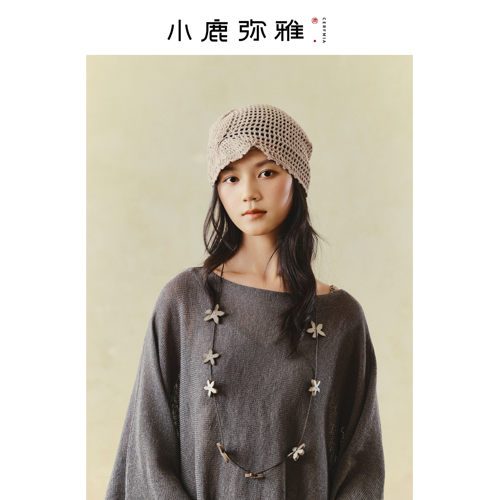 小鹿弥雅文艺百搭亚麻针织帽秋冬