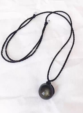 天然金曜石转运珠项链锁骨链吊坠