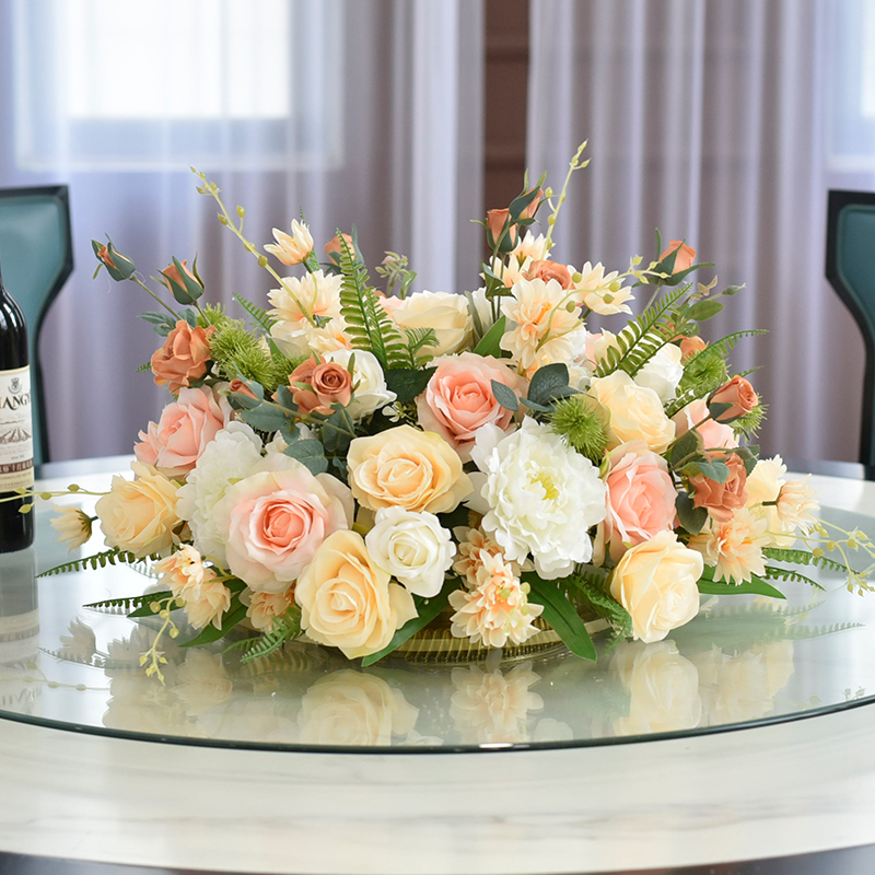 中間飯店包廂擺件餐桌花餐廳