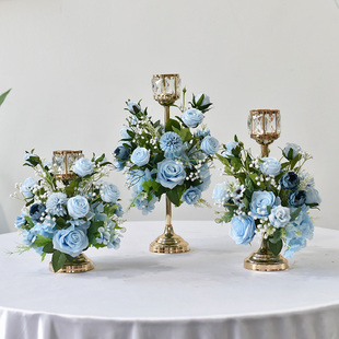 酒店酒吧ktv茶几摆台餐厅婚礼餐桌摆花宴会轻奢桌花布置假花摆件