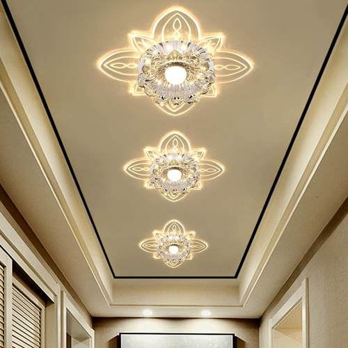 简约现代LED走廊过道灯玄关灯阳台入户灯创意水晶筒灯射灯 走道灯