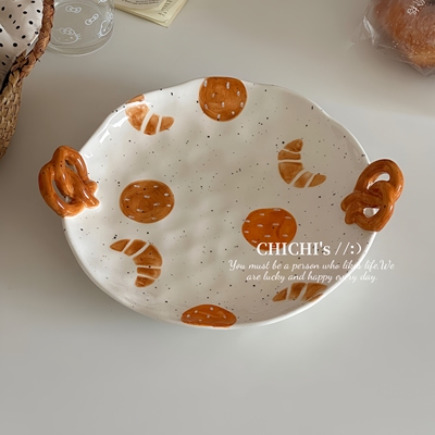 ins风可爱手绘陶瓷盘子