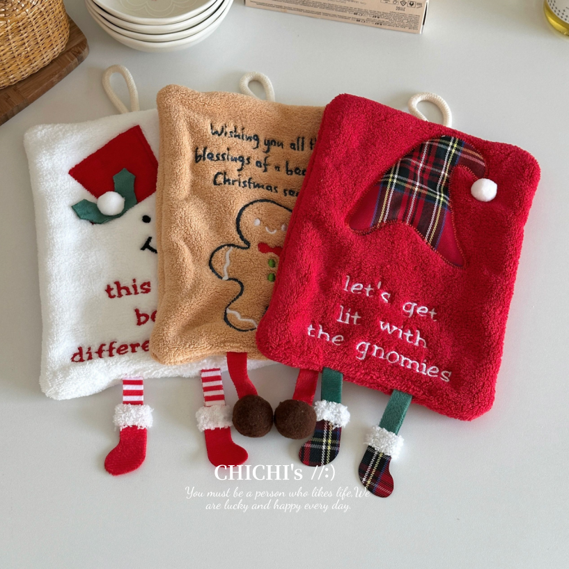 圣诞节刺绣多功能厨房擦手巾