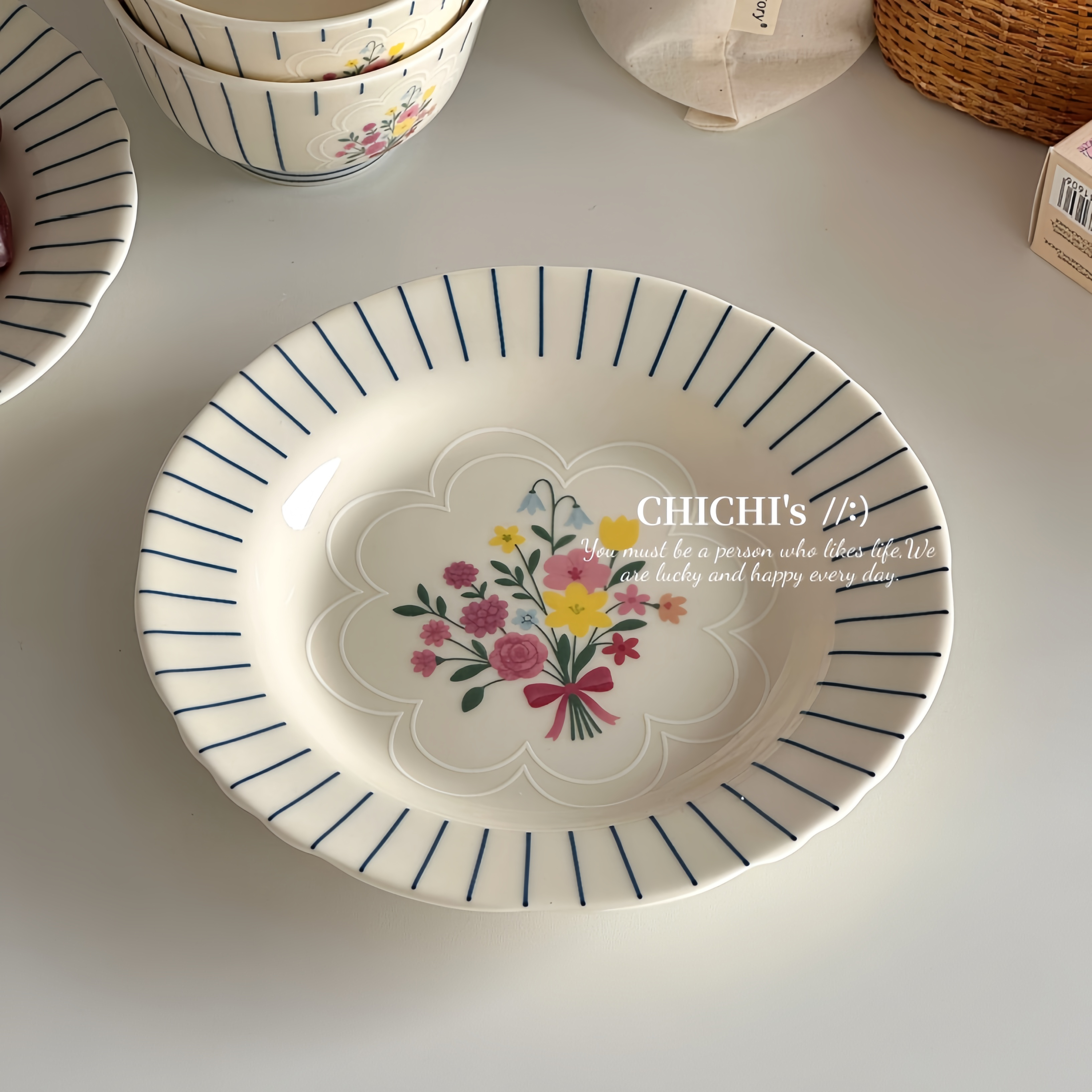 ins法式田园风陶瓷餐盘