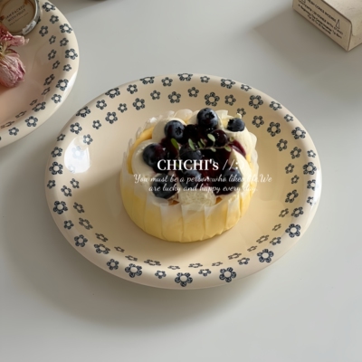 ins风复古蓝朵朵系列日式餐具