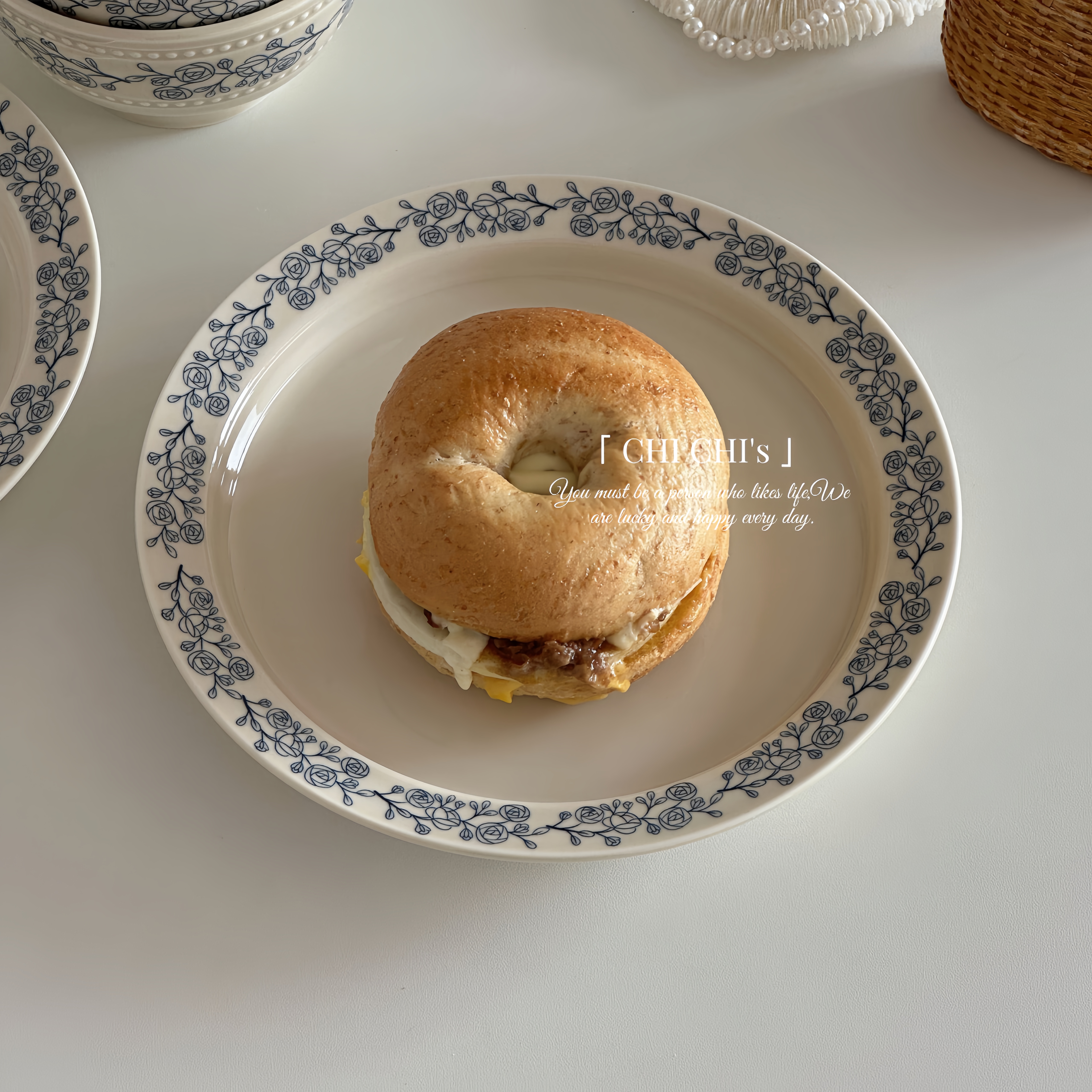 法式高级感珠点系列陶瓷米饭碗餐具家用好看的平盘圆盘菜盘,餐饮具,盘,淘宝优惠券,粉丝福利购,淘宝优惠卷