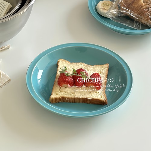 ins风简约蓝色陶瓷餐具