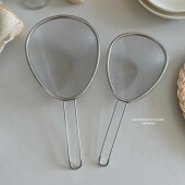 简约304不锈钢漏勺过滤网捞面过滤网大号捞勺火锅隔油勺网筛漏网