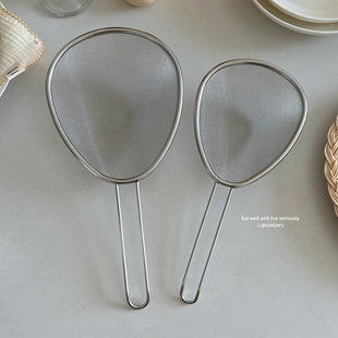 简约304不锈钢漏勺过滤网捞面过滤网大号捞勺火锅隔油勺网筛漏网
