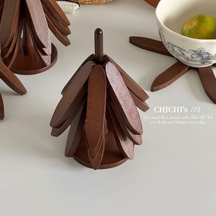 中式复古ins风隔热垫餐桌垫防烫耐创意家用实木垫子轻奢杯垫茶托