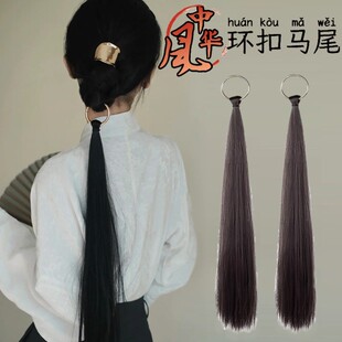 铁圈辫麻花辫杂志扣环马尾假发仿真发走秀辫子圈圈环环假发摄影