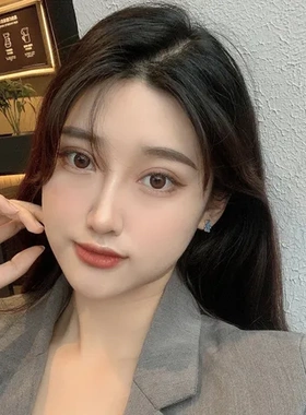 蓝色日系耳钉S925银针可爱1849星星气质时尚小熊设计耳夹耳环小巧