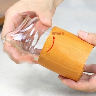 公道杯竹筒功夫茶新款玻璃竹筒公杯长嘴公杯玻璃