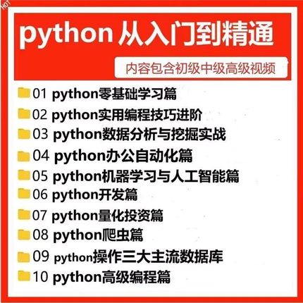 py编程视频教程自学全套Python编程零基础入门到实战网络爬虫课程