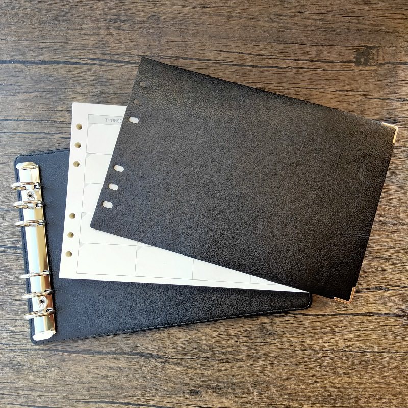 黑色板夹款B5可拆卸活页本方格空白记事本笔记本月周计划效率手册