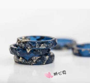 狮心兔 手工制作Elena同款欧美深海蓝金箔树脂 银箔 大码情侣戒指,饰品/流行首饰/时尚饰品新,戒指/指环,淘宝优惠券,粉丝福利购,淘宝优惠卷