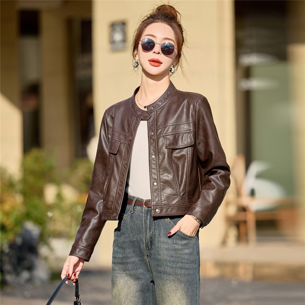 加绒皮夹克外套女短款2025秋冬季新款时尚小个子加厚时髦紧身皮衣