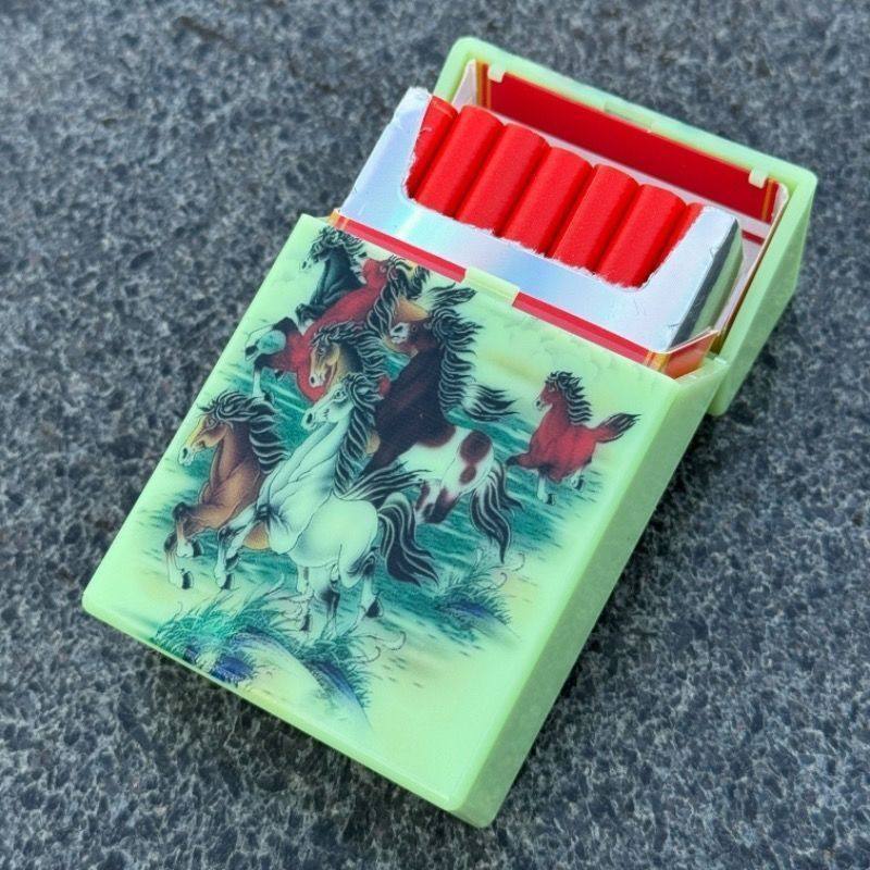 彩印夜光烟盒自动弹盖20支装便携翻盖软硬通用抗压防潮香烟盒定制