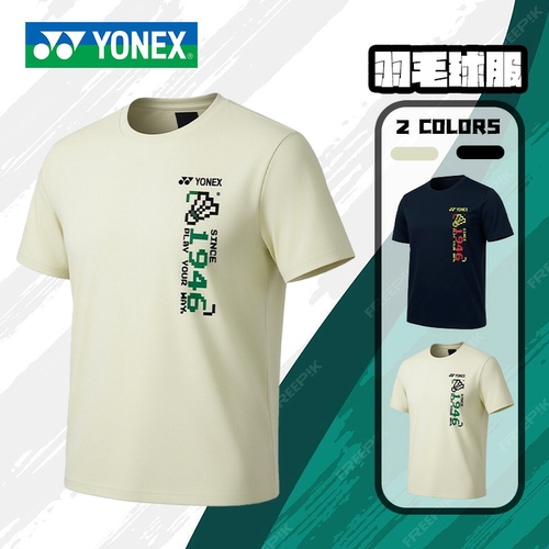 YONEX/尤尼克斯羽毛球服比赛训练文化衫yy速干透气短袖T恤-3035