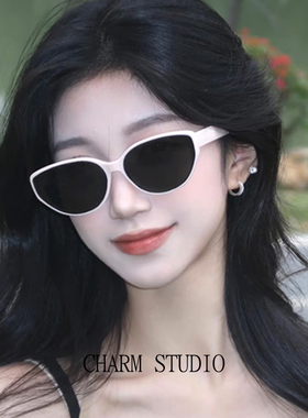 白色偏光猫眼防晒防紫外线太阳镜