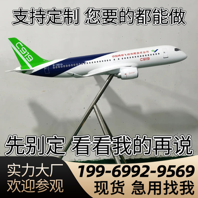 大型户外飞机C919模型仿真客机摆件教学仿真定制1米2米3米展览