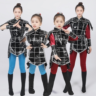 六一儿童花木兰出征舞蹈木兰辞男女士兵盔甲服古装戏曲将军表演装