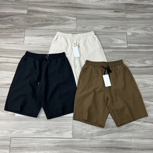 纯色百搭五分裤 贼帅 凉感冰丝泡泡纱 夏季 潮 男生休闲运动速干短裤