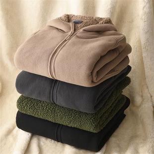 加绒加厚抓绒衣连帽夹克外套 羊羔绒蓄热保暖冬季 御寒苾备 摇粒绒